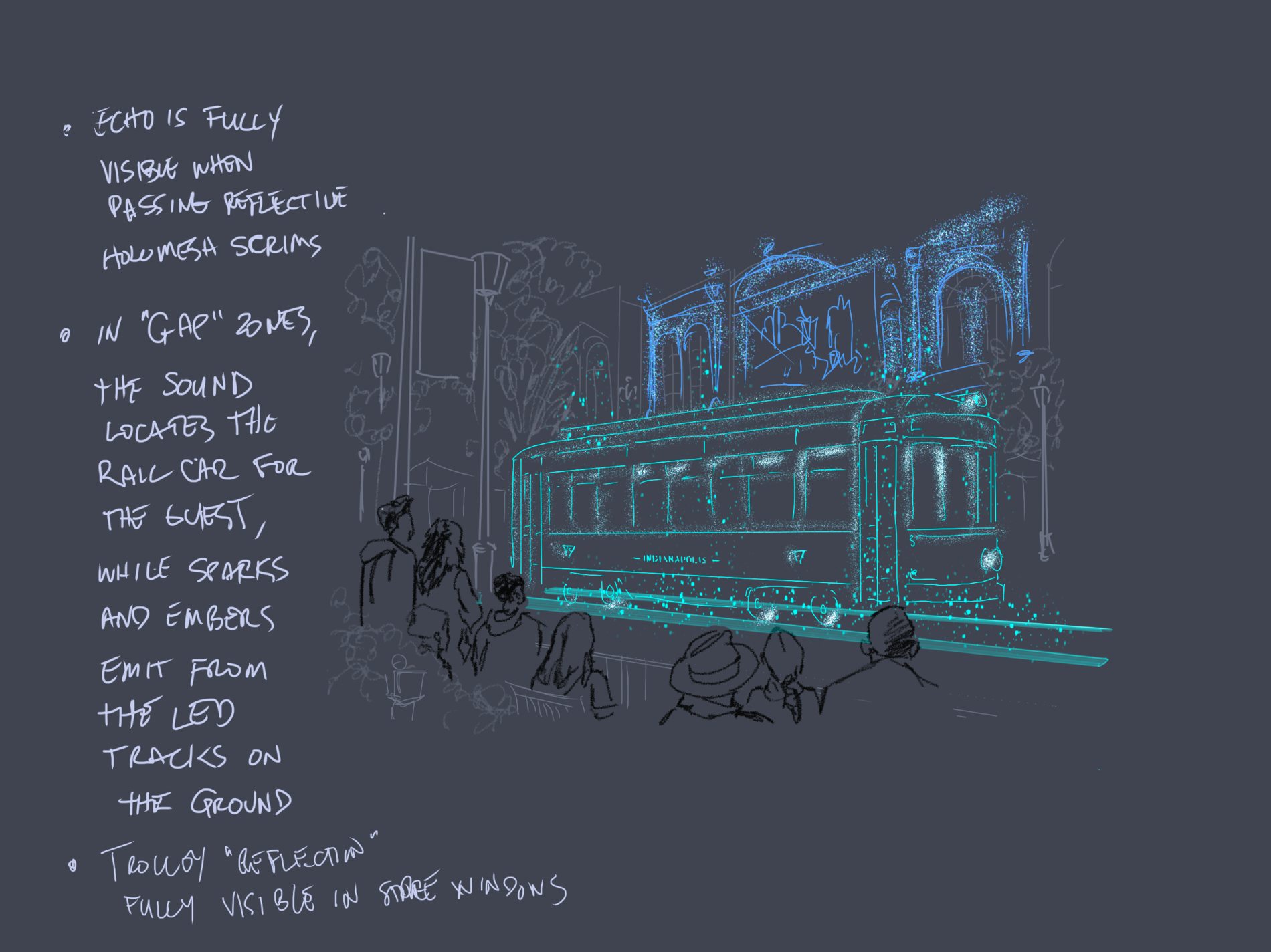 Original storyboards · The passing apparition and the illuminated terminal — image 1